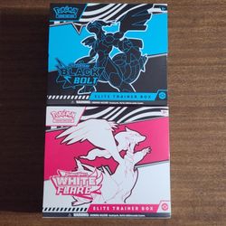 Pokemon Cards Scarlet and Violet White Flare and Black Bolt Elite Trainer Boxes