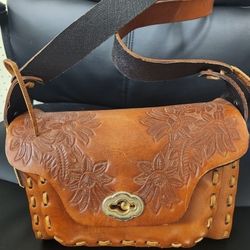 Hand Tooled Leather Purse Made in Mexico