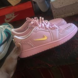 Pink An Gold Jordan Ones