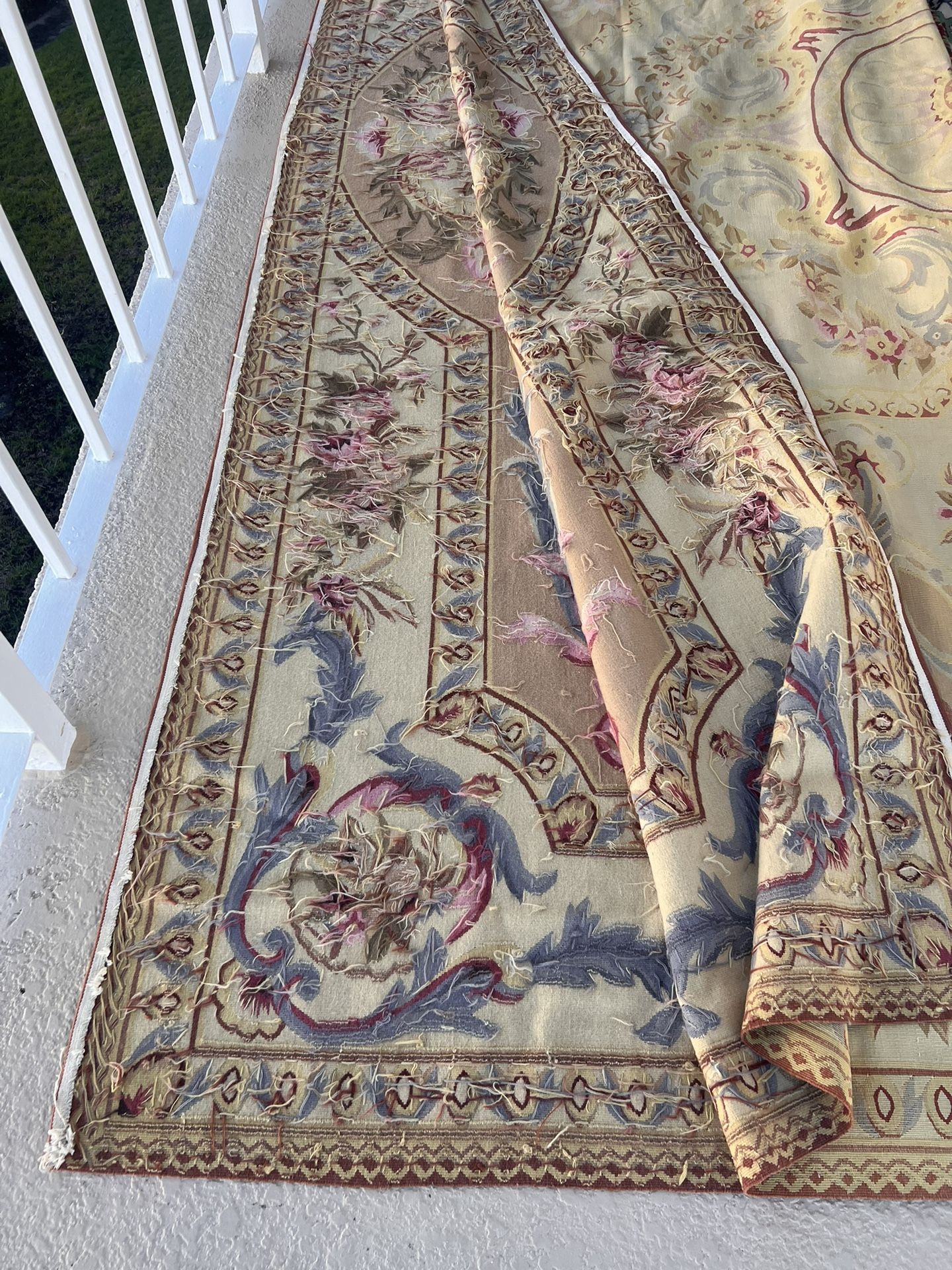 French Abusan Wool Antique Rug