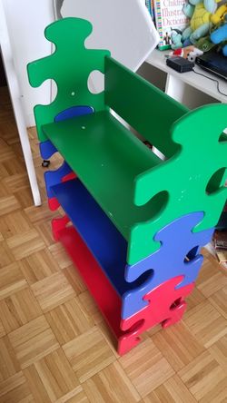 Blue/Green/Red 3-Shelf Bookcase library