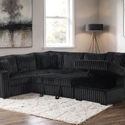Forever Black Sectional With Pull-Out Bed 🔥🔥