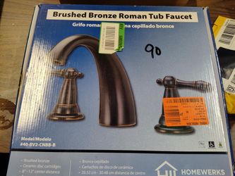 Homewerks Brushed Bronze Deck Mount Roman Bathtub Faucet