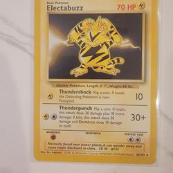 Pokémon TCG Card Electabuzz Base Set 20/102 Regular Unlimited Rare - LP/NM