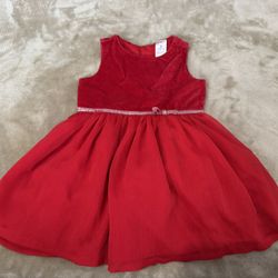 Carters Baby Girls Red Valentine’s Holliday Dress Size 9Months(PreLoved)