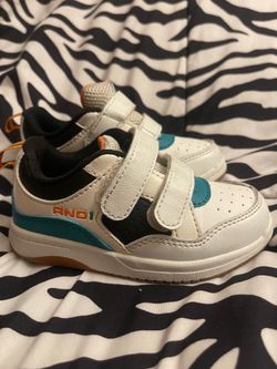 AND1 Kids Sneakers White Teal Black