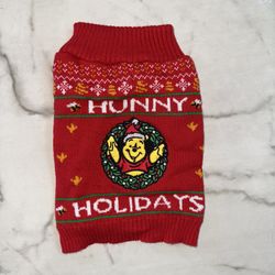 Disney Red Hunny Holidays Winnie the Pooh Pet Sweater