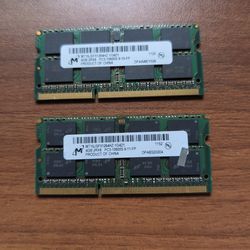 2X4GB 8gb Total Laptop RAM 