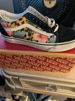 Vans - cheetah and floral print women's 10 1/2
