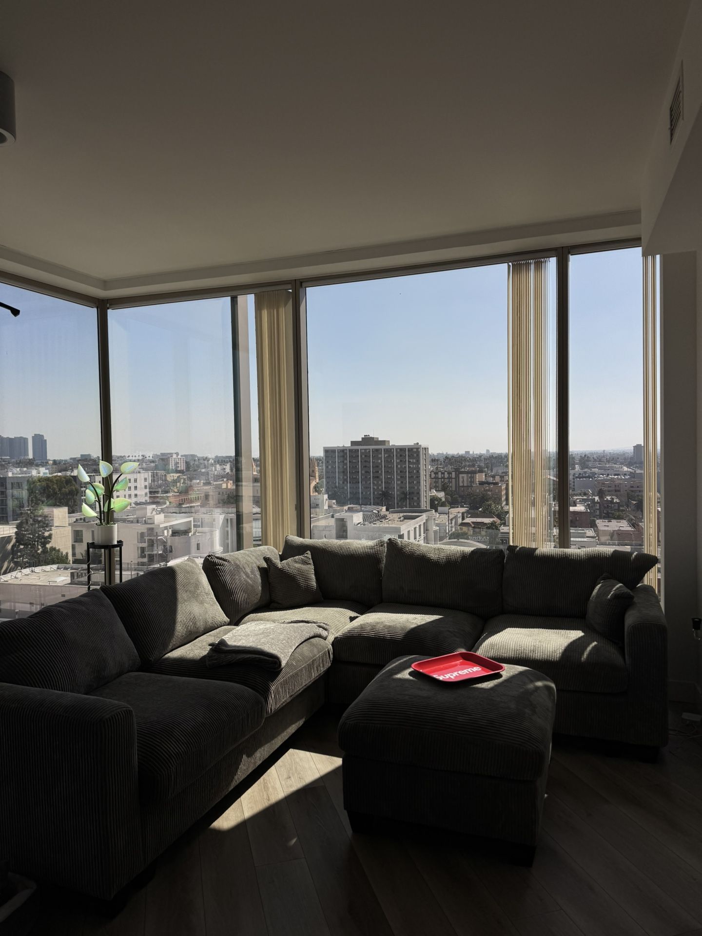Grey sectional couch