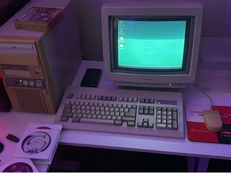 Vintage 90s PC Setup - Comes With CRT, Tower, Speakers, Keyboard, Mouse, Games