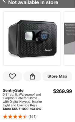 SentrySafe Waterproof Fireproof Safe with Digital Keypad