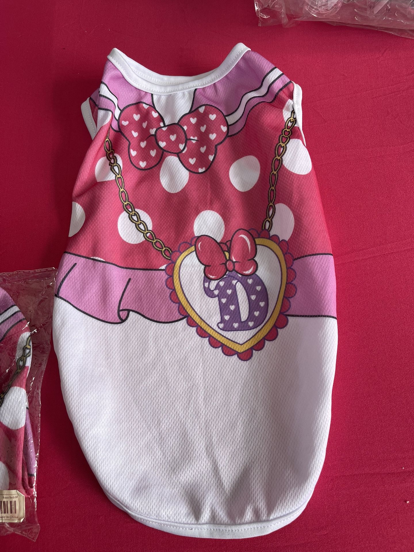 Small Pet Red White Polka Dots Shirt 