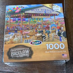 Chris Bigelow 1,000 piece Country Puzzle Blue Ribbon Country Fair RoseArt
