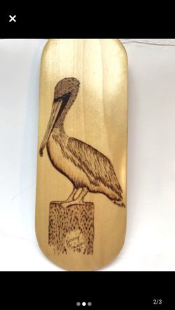 Pelican Original art on wood 14x3x0,5 inc