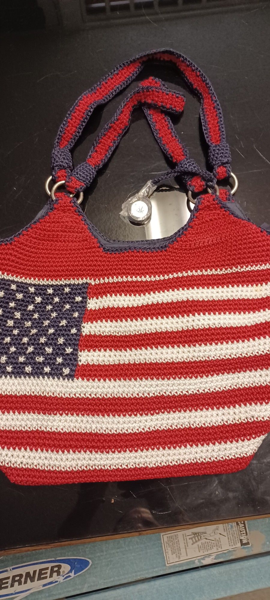 The Sak American Flag Crochet Shoulder Bag Purse