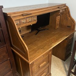 Hardwood Roll top Desk