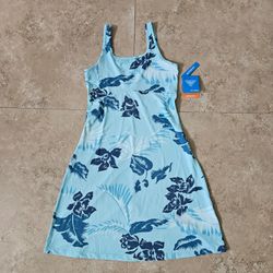 Columbia PFG Freezer III Dress Women's Size XS Blue Floral Omni-Freeze UPF50 NEW