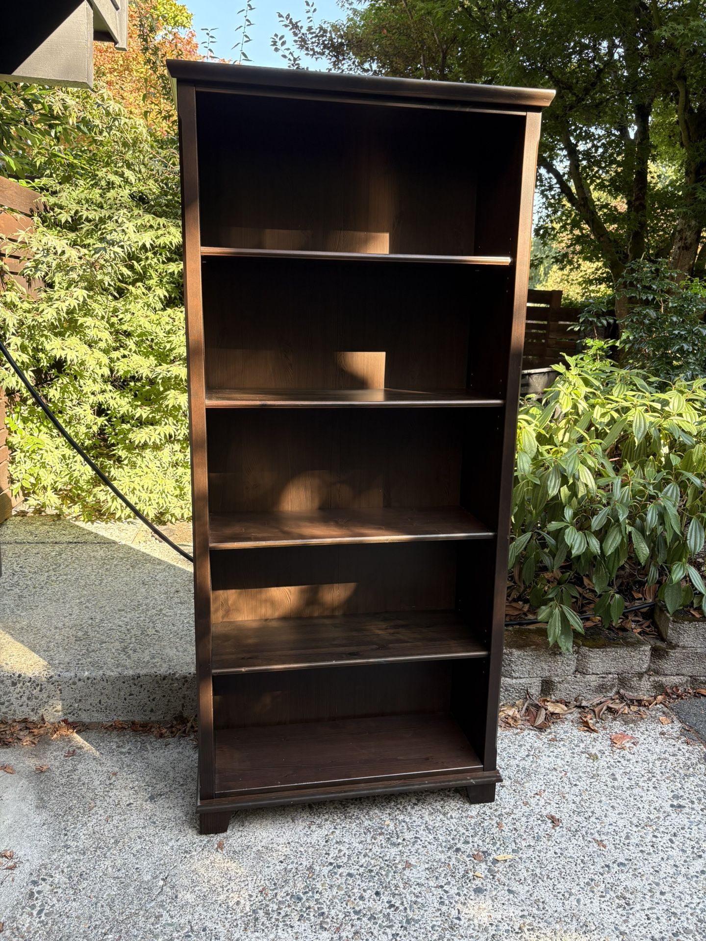 Pair Of Tall Wood Bookshelves
