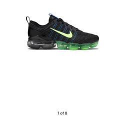 Nike Air Vapor Max Flyknit 3 Gs Black Ghost Green