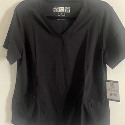 Wonder Wink Black Womens Scrub Top M - NWT