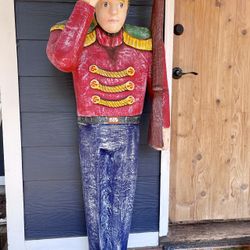 Life Size Paper Mache Vintage Soldier Christmas Decor 