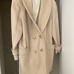 Women Wool Cream Winter Coat