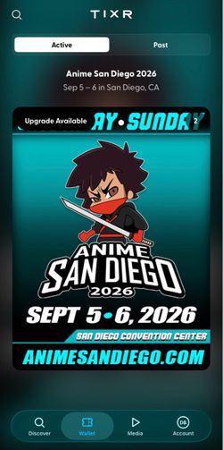 2  anime convention center tickets for today last day!
