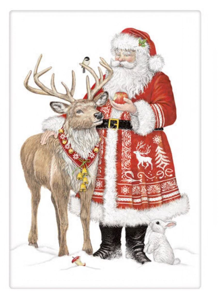 Flour Sack Kitchen Dish Towel Nordic Santa Mary Lake - Thompson New
