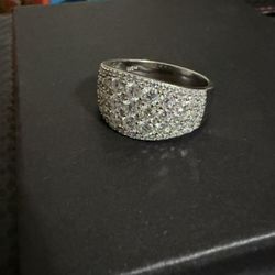 Moissanite in 925 sterling silver unisex ring size 9