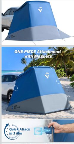 JOYTUTUS Camping Privacy Shelters, Hatchback Changing Room with Magnets & Suction Cups,