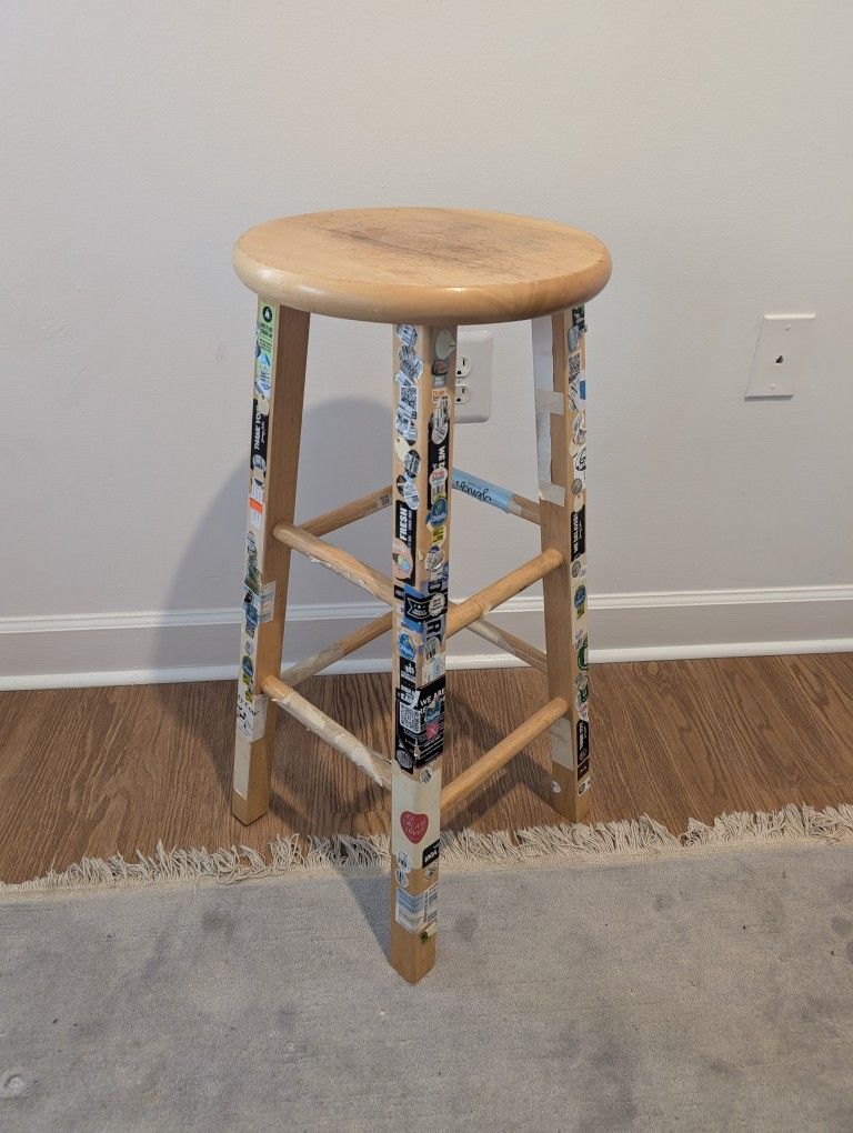 High Bar Stool With Stickers