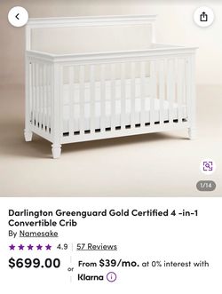 Brand New Nursery Crib: Namesake Darlington in Warm White