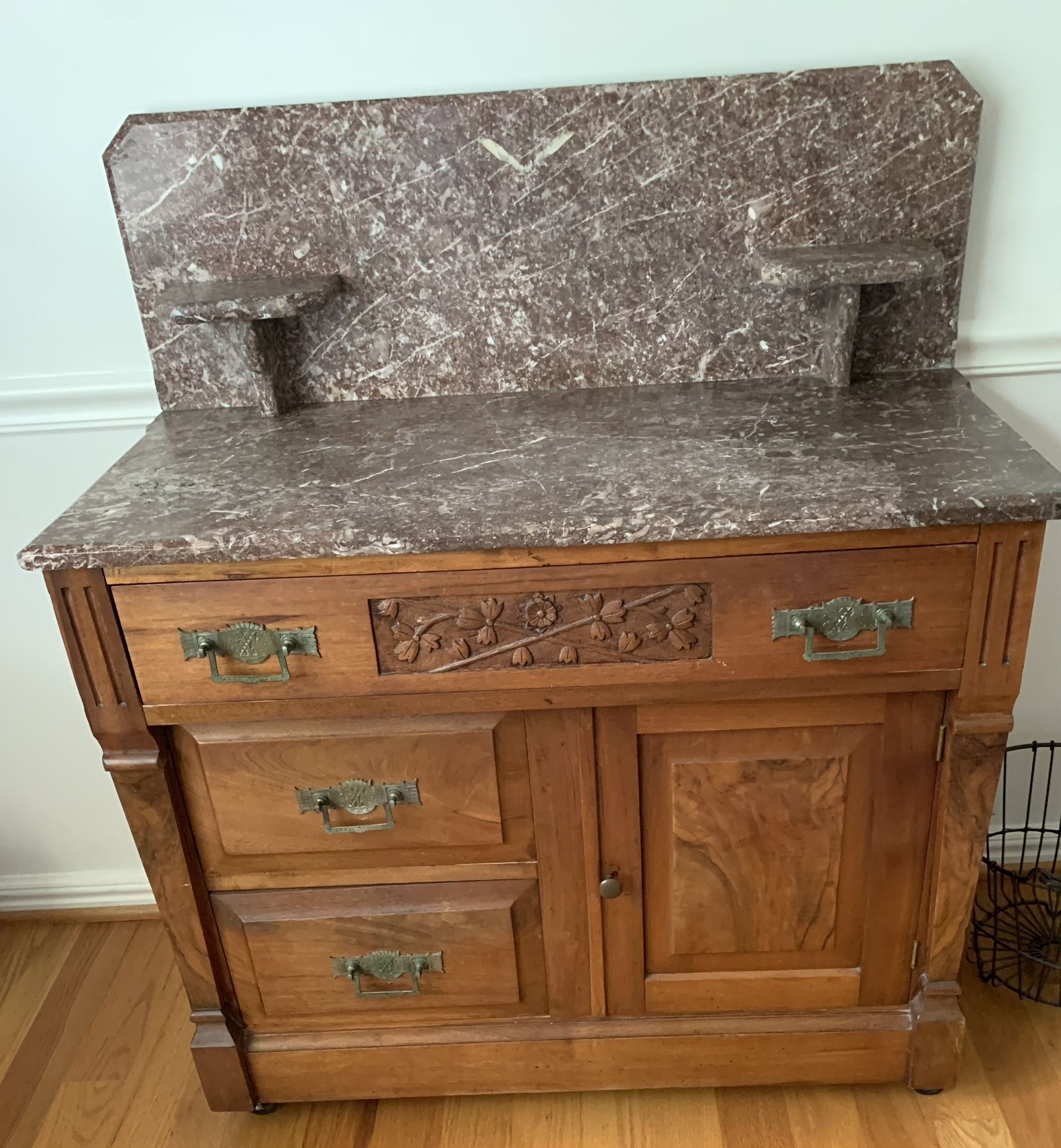 Antique, Marble Topped Dry Sink