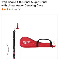 Trap Snake 4 ft. Urinal Auger Urinal with Urinal Auger Carrying Case
