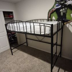 Twin Size Metal Loft Bed $80 (No Matress)