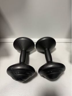 Black Rubber Dumbbells Pair