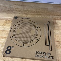 FIVE OCEANS 8” Screw In Deck Plate - Watertight For RV Water Tanks (NEW)