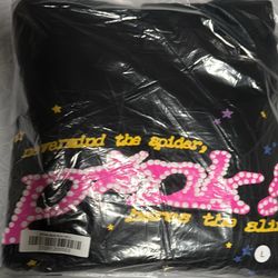 Spider Hoodie black  Pink