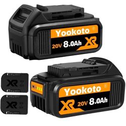 For  Dewalt 20v Max Battery, 20v 8Ah Replacement Battery Compatible with Dewalt 20v Battery DCB200 DCB206 DCB204 DCB205 DCB203 DCB207 Cordless Tools