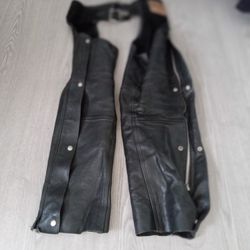 Motorcycle Leather Riding Chaps Size Small
