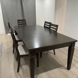 Wood Dining Table And Six Chairs