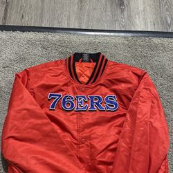 Philadelphia 76ers Satin Jacket Size Large