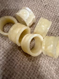 Ivory Bone Napkin Rings Set of 6