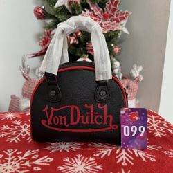 Von Dutch Black And Red Two Tone Bag