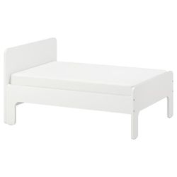 Ikea Slakt extendable kids to twin bed frame + slats (white)