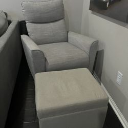 Grey Swivel Glider Chair