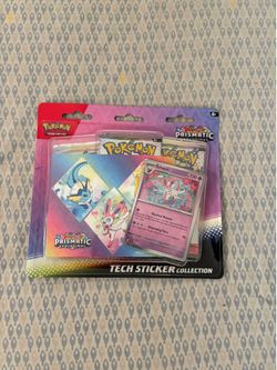 Prismatic Evolutions Tech Sticker Collection with Sylveon promo