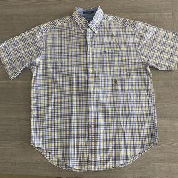 Tommy Hilfiger Shirt Men’s Size M Short Sleeve Button Down Check
