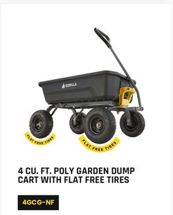 7 cu. ft. Heavy Duty Plastic Dump Garden Cart, 1200 Ibs. Capacity, Pull/Tow Handle Design